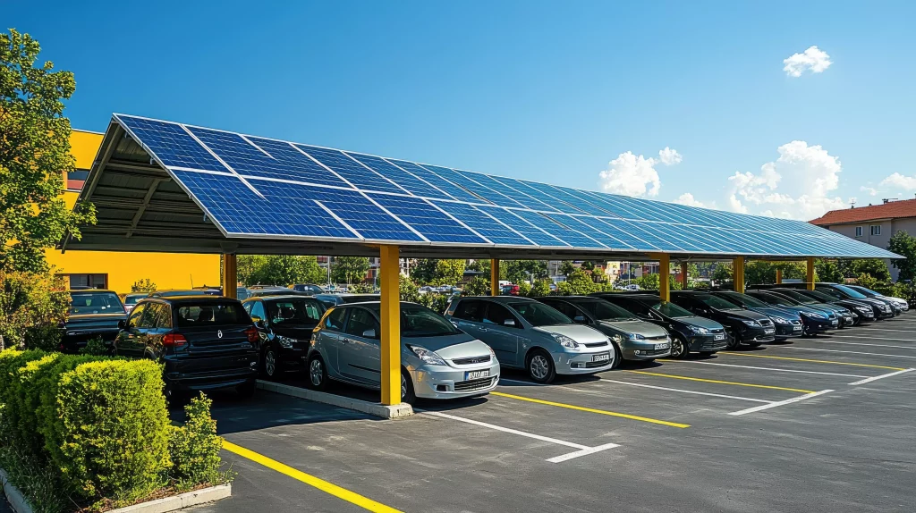 ombrières photovoltaïques parkings